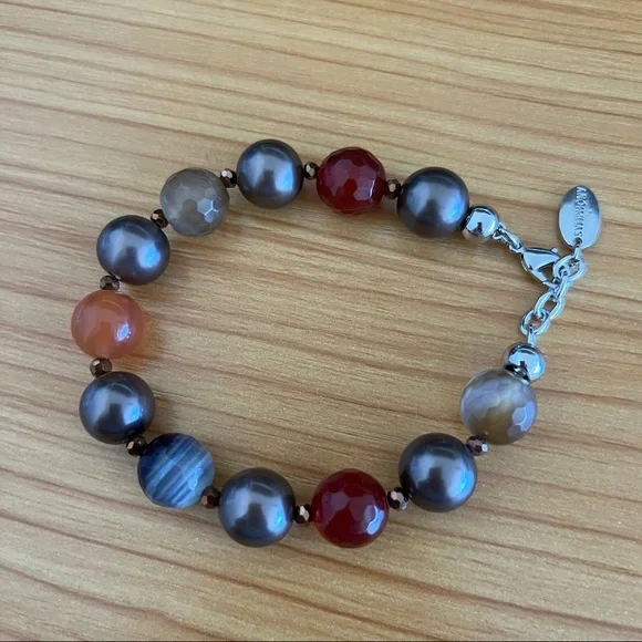 Semiprecious Stone Bead Bracelet - Picture 6 of 13
